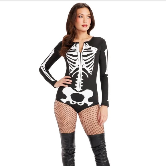 $24 NWT Tipsy Elves SEXY SKELETON BODYSUIT COSTUME sz XL MSRP $70 - Picture 4 of 6